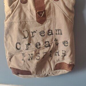 Large Tote Bag Dream Create Inspire Duffel or Canvas Material